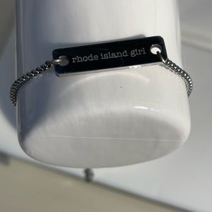 Rhode Island Girl Silver Tone Bar Adjustable Bracelet  Signed JJ